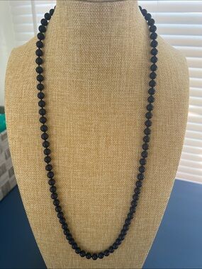Gorgeous Vintage Monet hand knotted Cobalt Blue Stone Beaded Strand Necklace